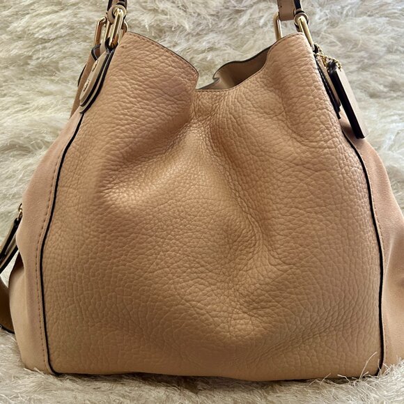 Coach Edie 42 Pebble Leather & Suede (Large) - Picture 1 of 11